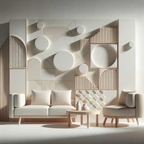 Papel tapiz 3D con muebles beige: ideas y guía de diseño para hogares en Colombia