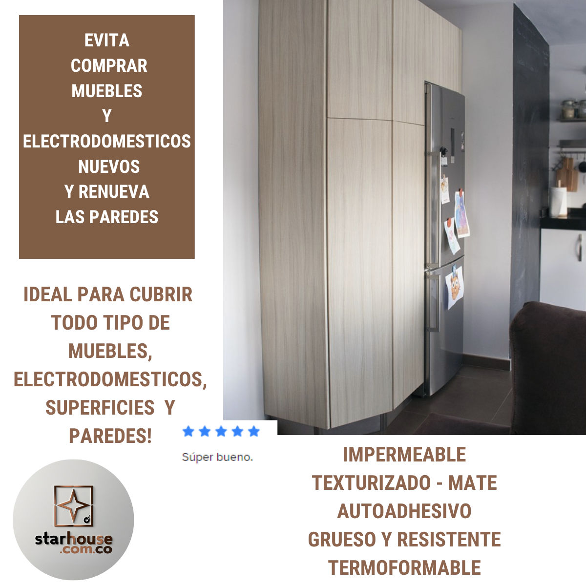 Vinilo Adhesivo Madera ancho 60 cms - Imagen 5