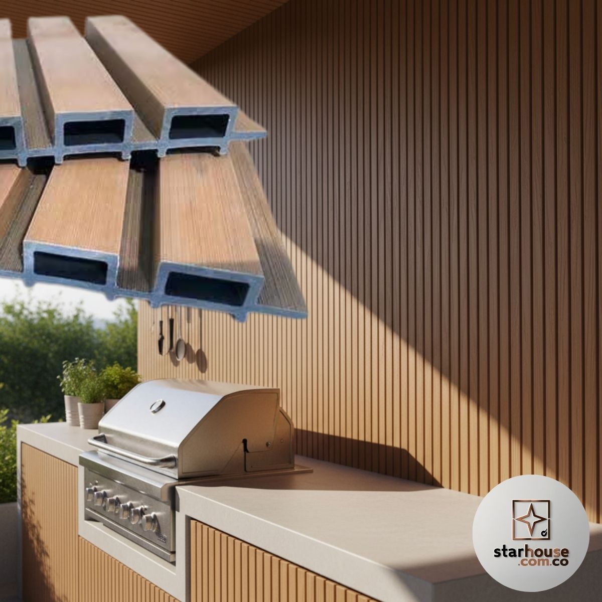 Panel WPC Exterior – Panel Ripado 22 cms x 2.90 mts - Imagen 1