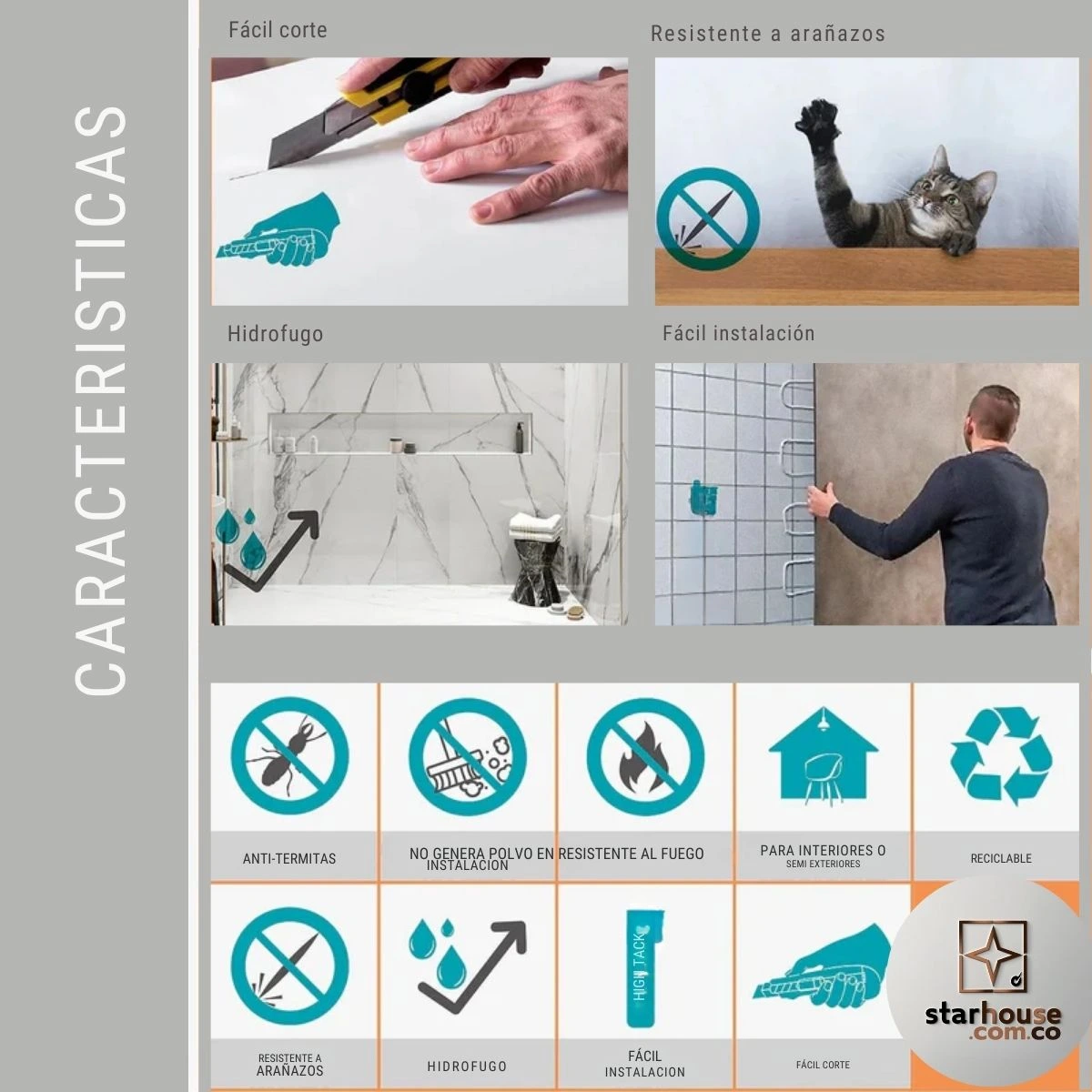 Lámina Marmolizada -  Panel UV mármol 1.22 mts x 2.44 mts - Imagen 5