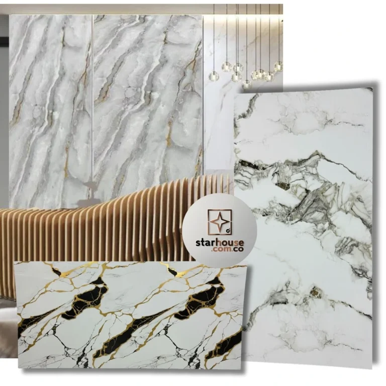 Lámina Marmolizada –  Panel UV mármol 1.22 mts x 2.44 mts