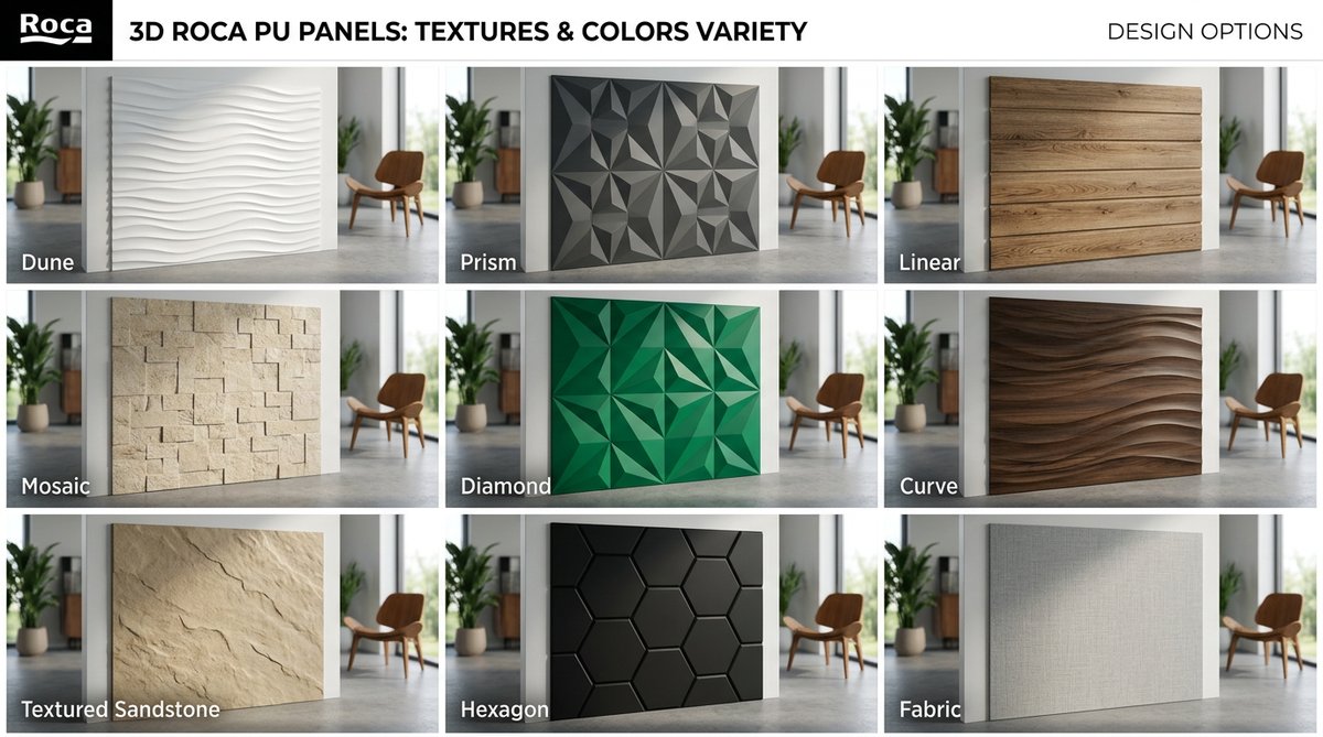 Comprar Panel 3D Roca PU Colombia: Texturas y colores para diseño innovador.
