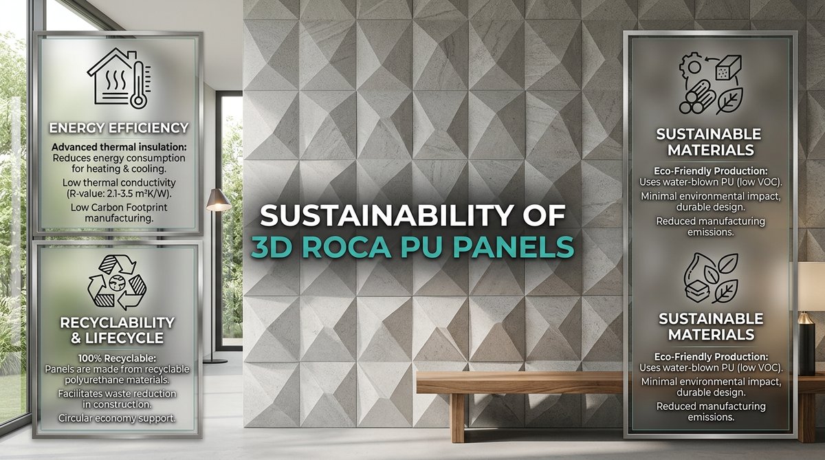 Comprar Panel 3D Roca PU Colombia: Sustainable, recyclable & energy-efficient wall panels.