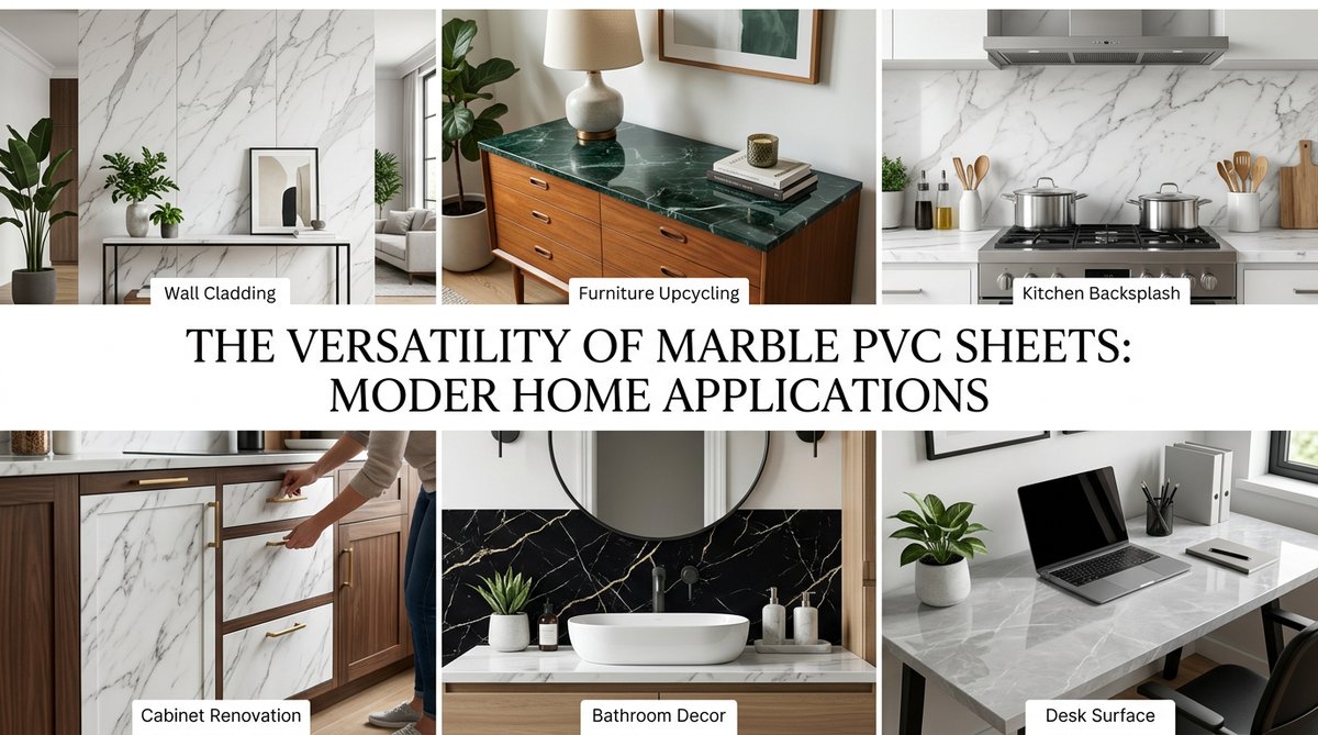 Lámina Marmolizada PVC oferta: Versatile applications in wall cladding, furniture & decor.