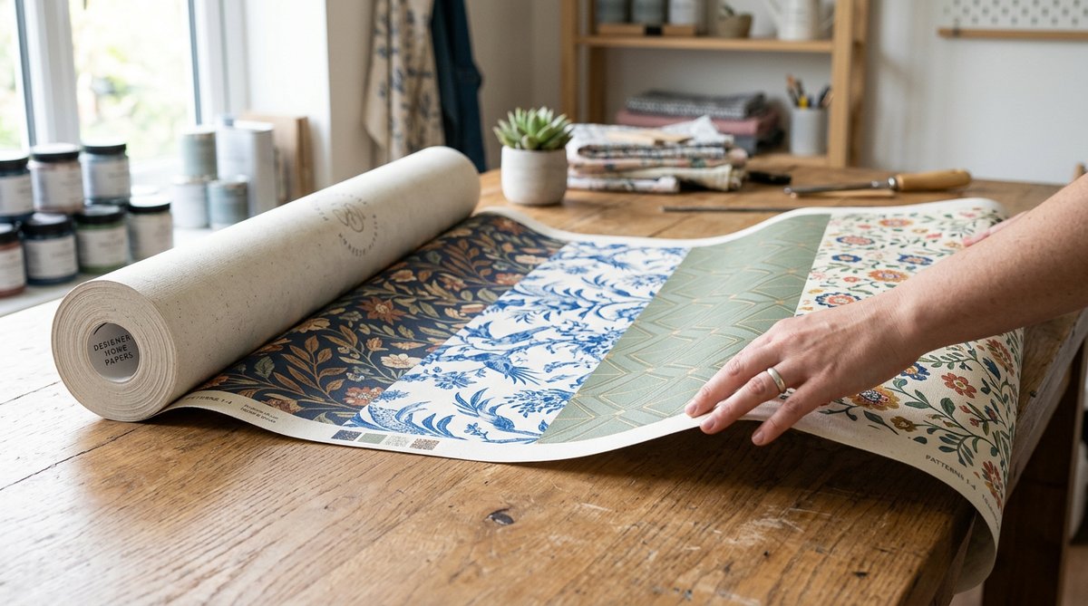 Paredes 3D vs Papel tapiz: Unrolling patterned wallpaper designs.