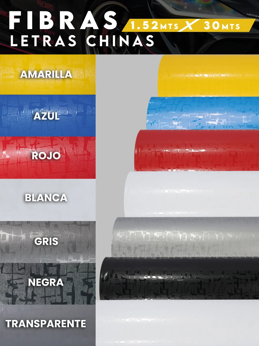 Vinilo Fibra Carbono Letra China | 160 Micras - Imagen 1
