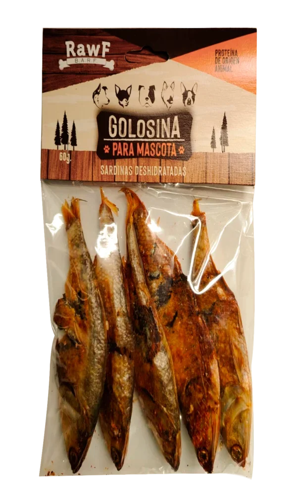 Sardinas deshidratadas perro RAWf, snack natural para una piel y pelaje saludables
