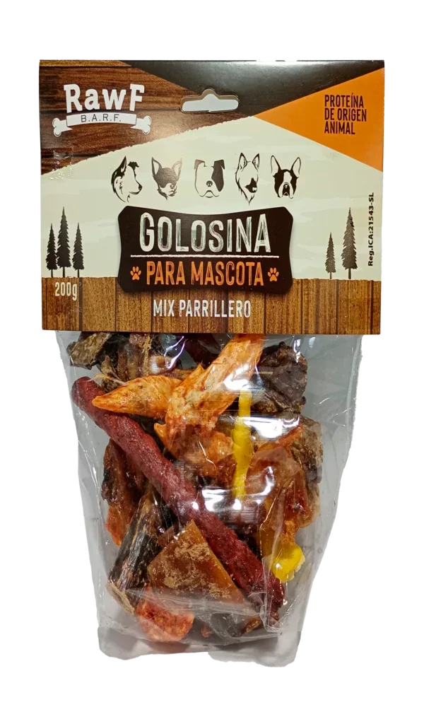 Snack perro mix parrilla crujiente deshidratado 200g Rawf