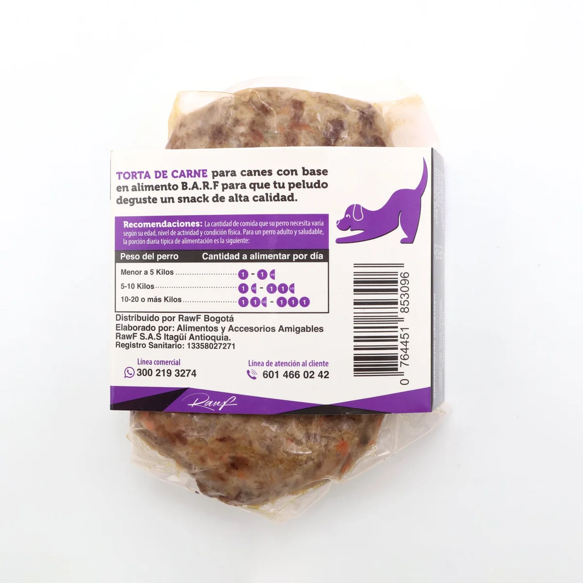 Snack Húmedo Perro | Hamburguesa 227g BARF - Imagen 2