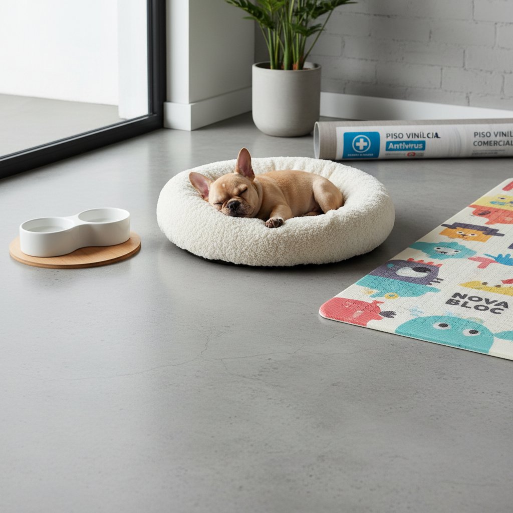 piso de concreto pulido — alimento natural para mascotas en Colombia