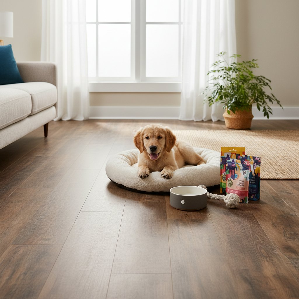 piso de madera en tablones — alimento natural para mascotas en Colombia