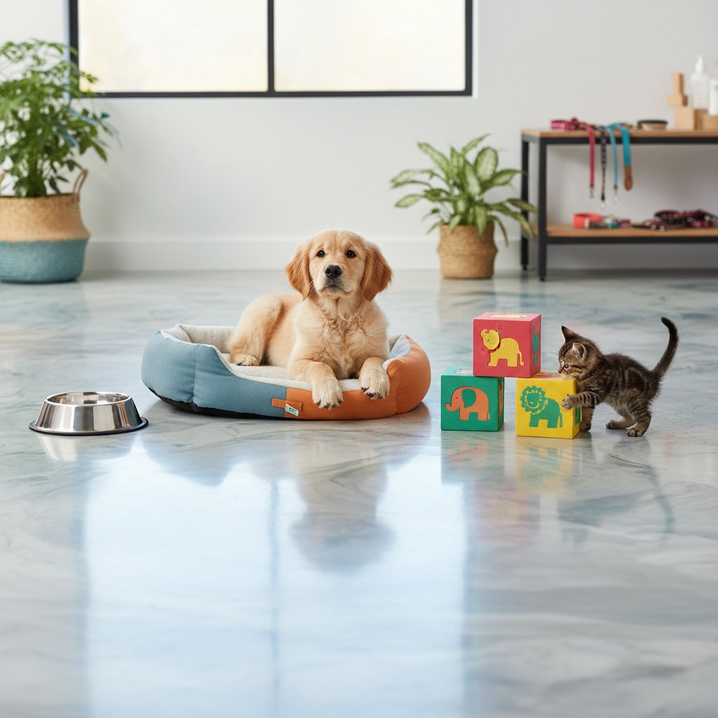 piso de resina — alimento natural para mascotas en Colombia