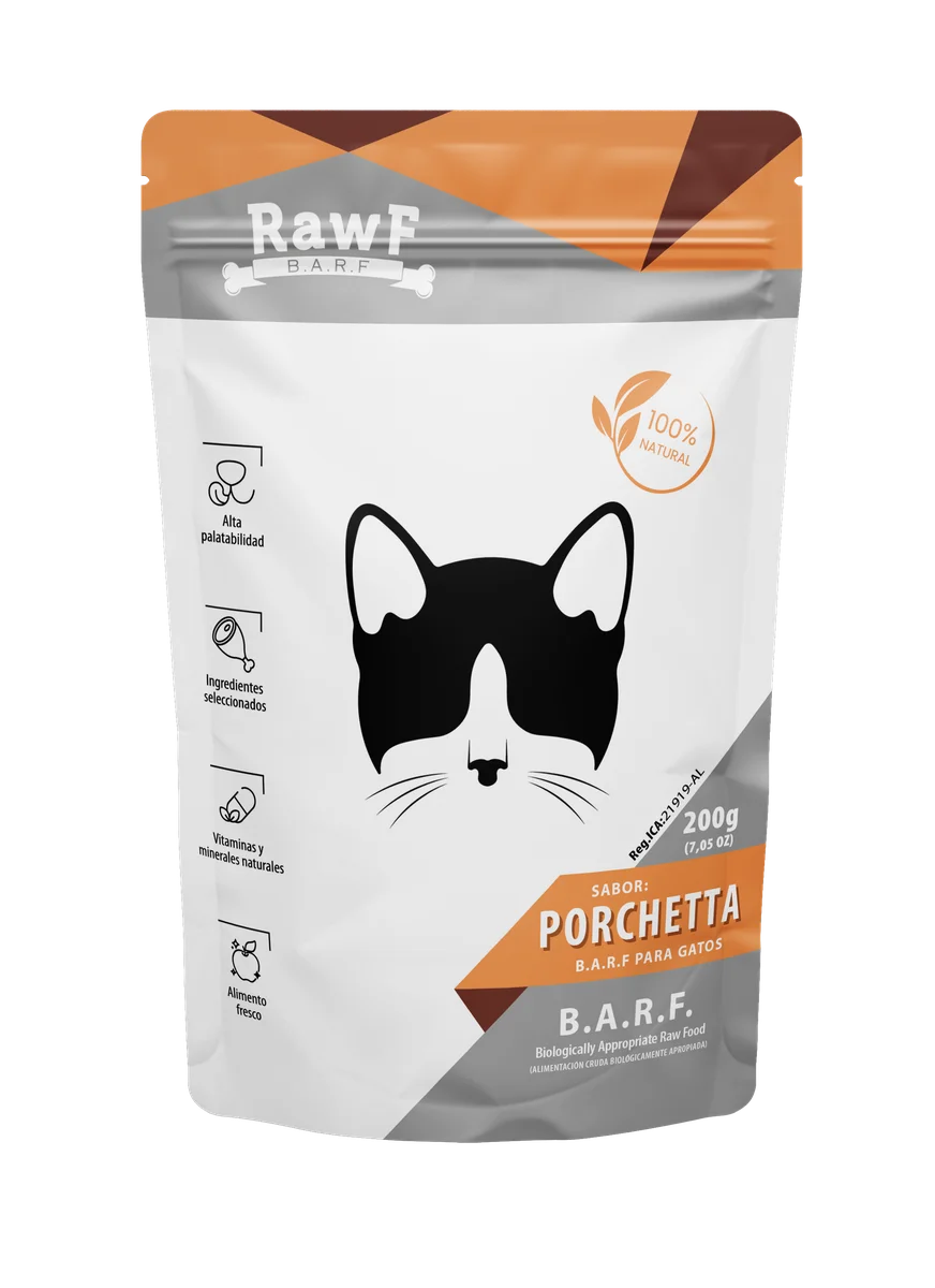 Alimento BARF Gato Porcheta | 200g Natural Crudo - Imagen 1