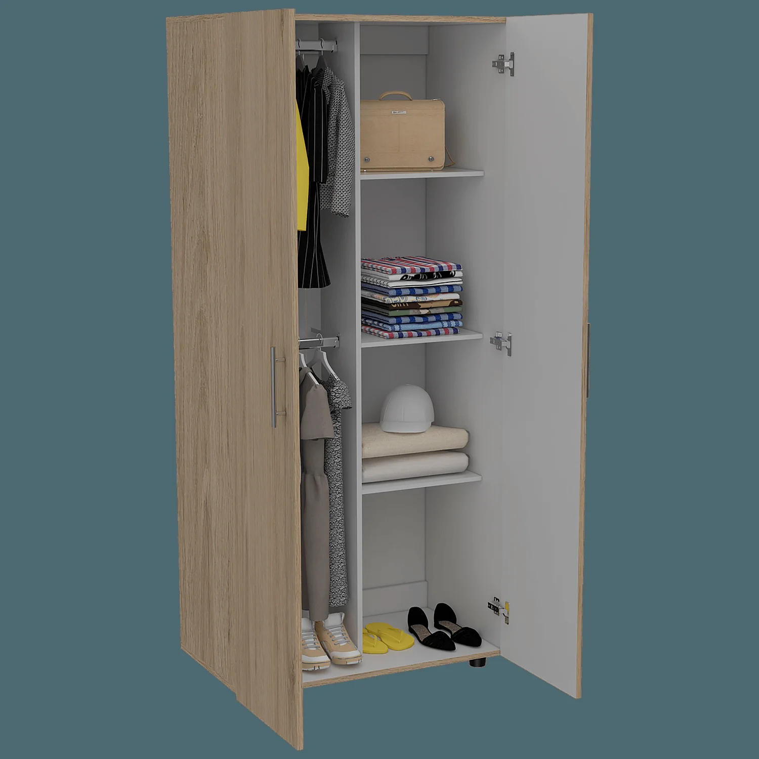 Closet Tera RTA 180 X 80 X 48 RTA Cartagena + Blanco - Imagen 2