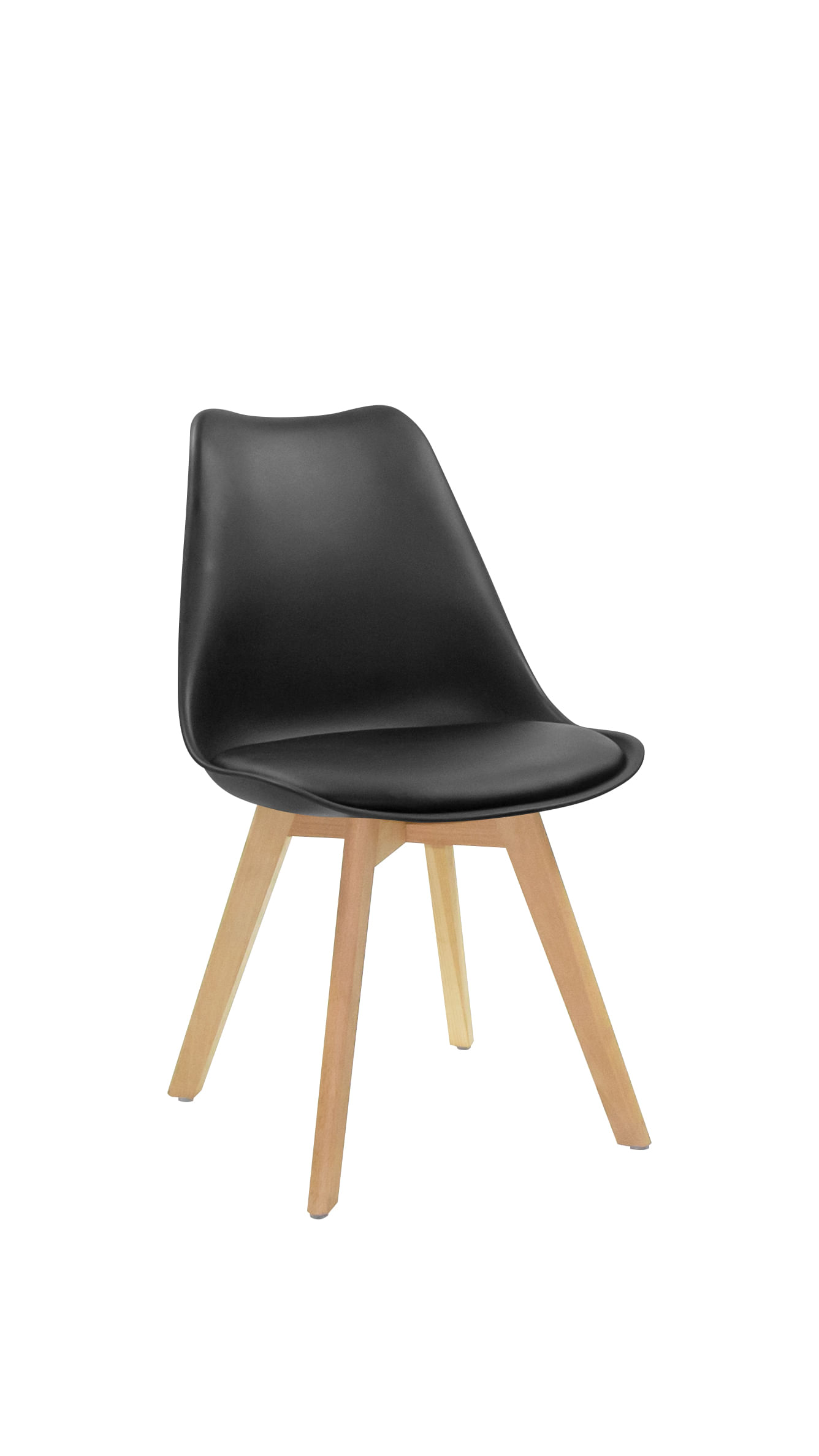Set X4 unidades Silla Comedor Negra Patas Café - Imagen 1