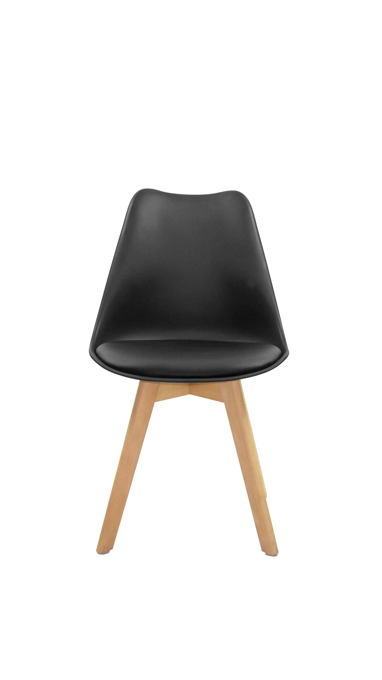 Set X4 unidades Silla Comedor Negra Patas Café - Imagen 2