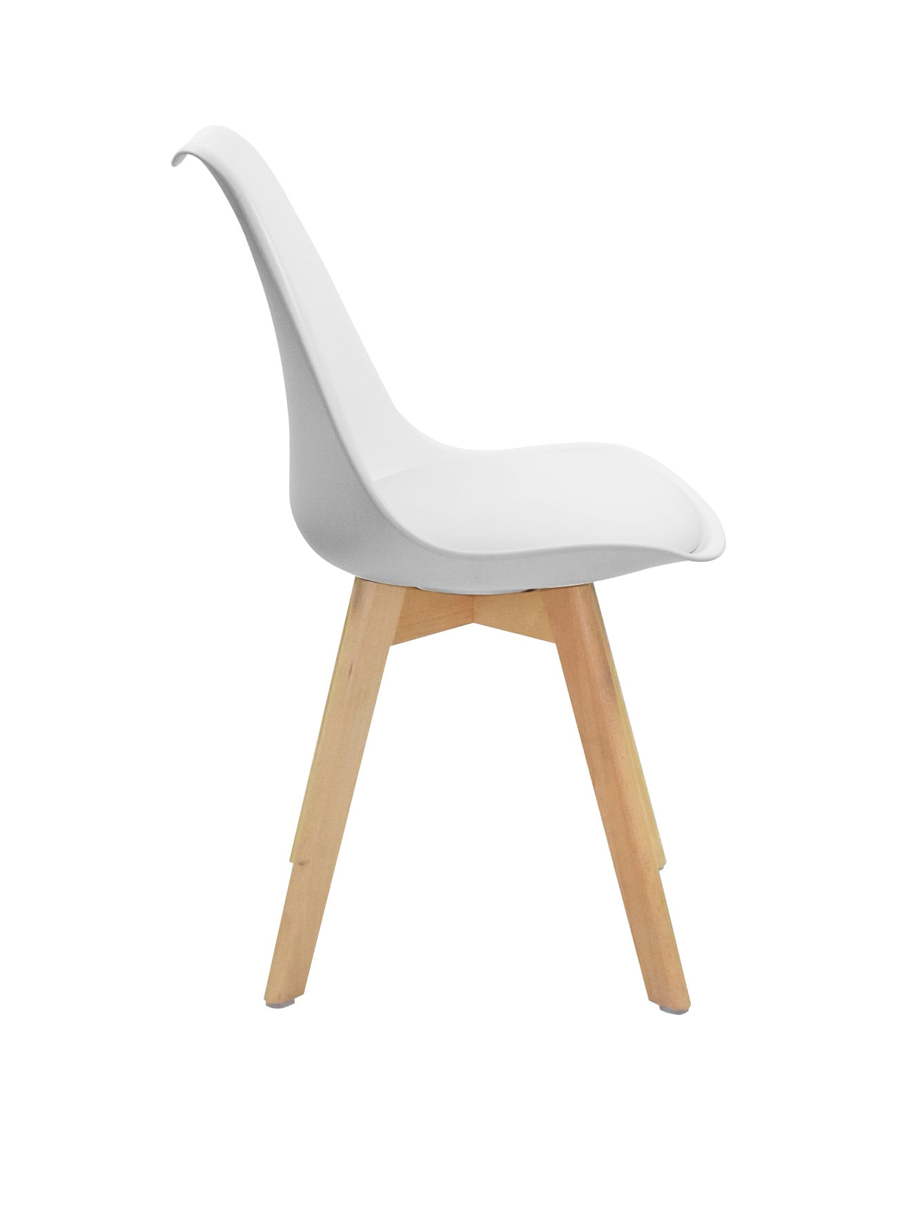 Set X4 unidades Silla Comedor Blanca Patas Café - Imagen 2