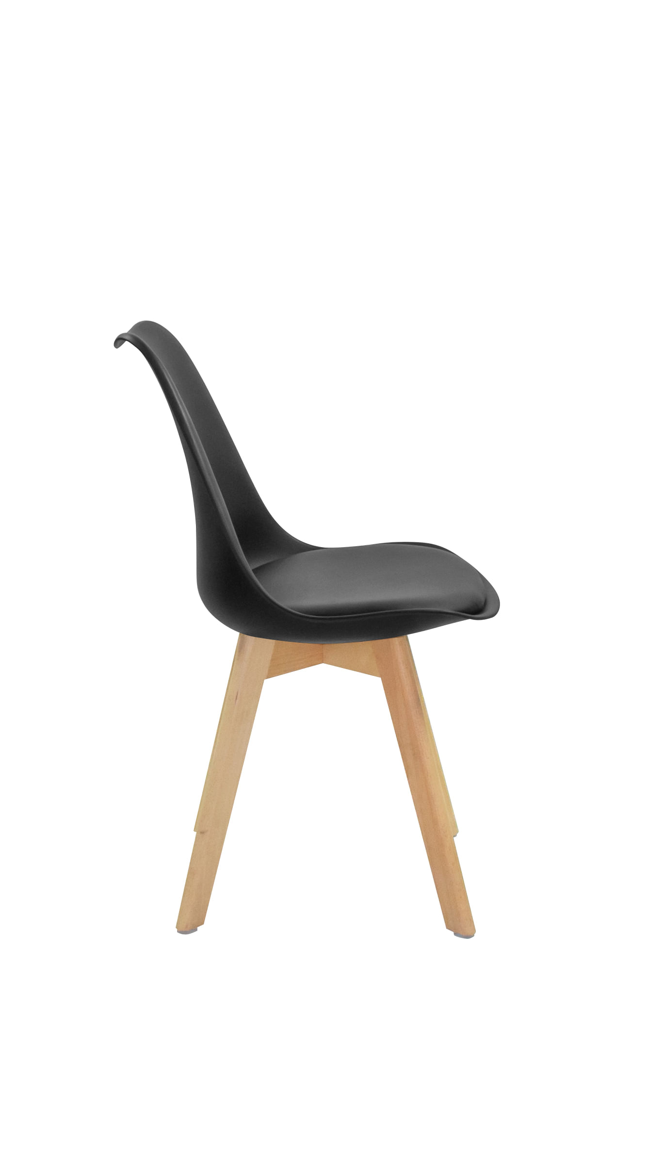 Set X4 unidades Silla Comedor Negra Patas Café - Imagen 3