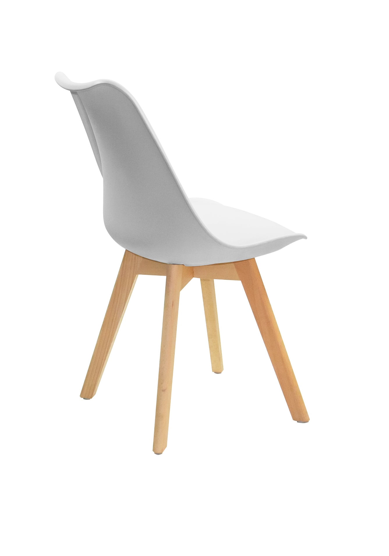 Set X4 unidades Silla Comedor Blanca Patas Café - Imagen 3