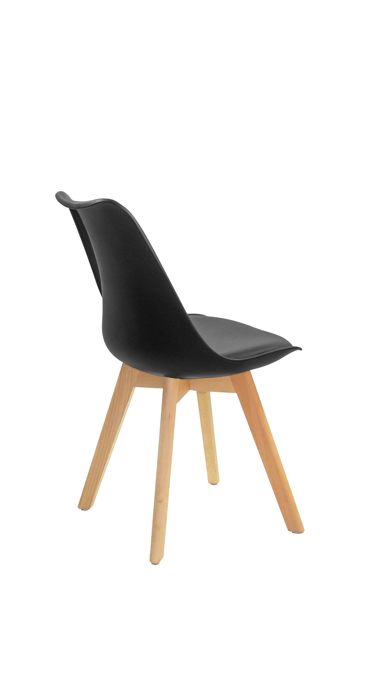 Set X4 unidades Silla Comedor Negra Patas Café - Imagen 4