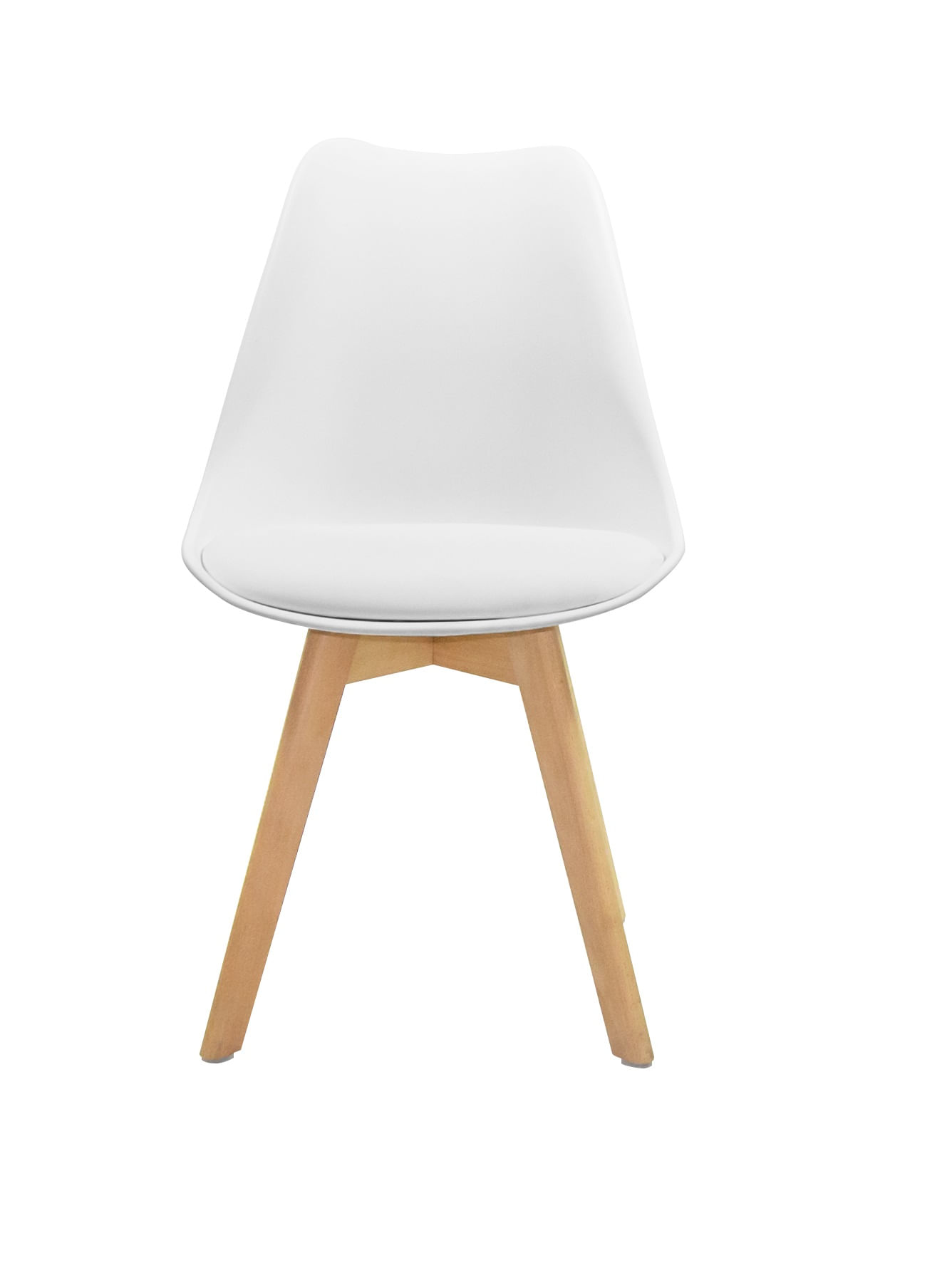 Set X4 unidades Silla Comedor Blanca Patas Café - Imagen 4