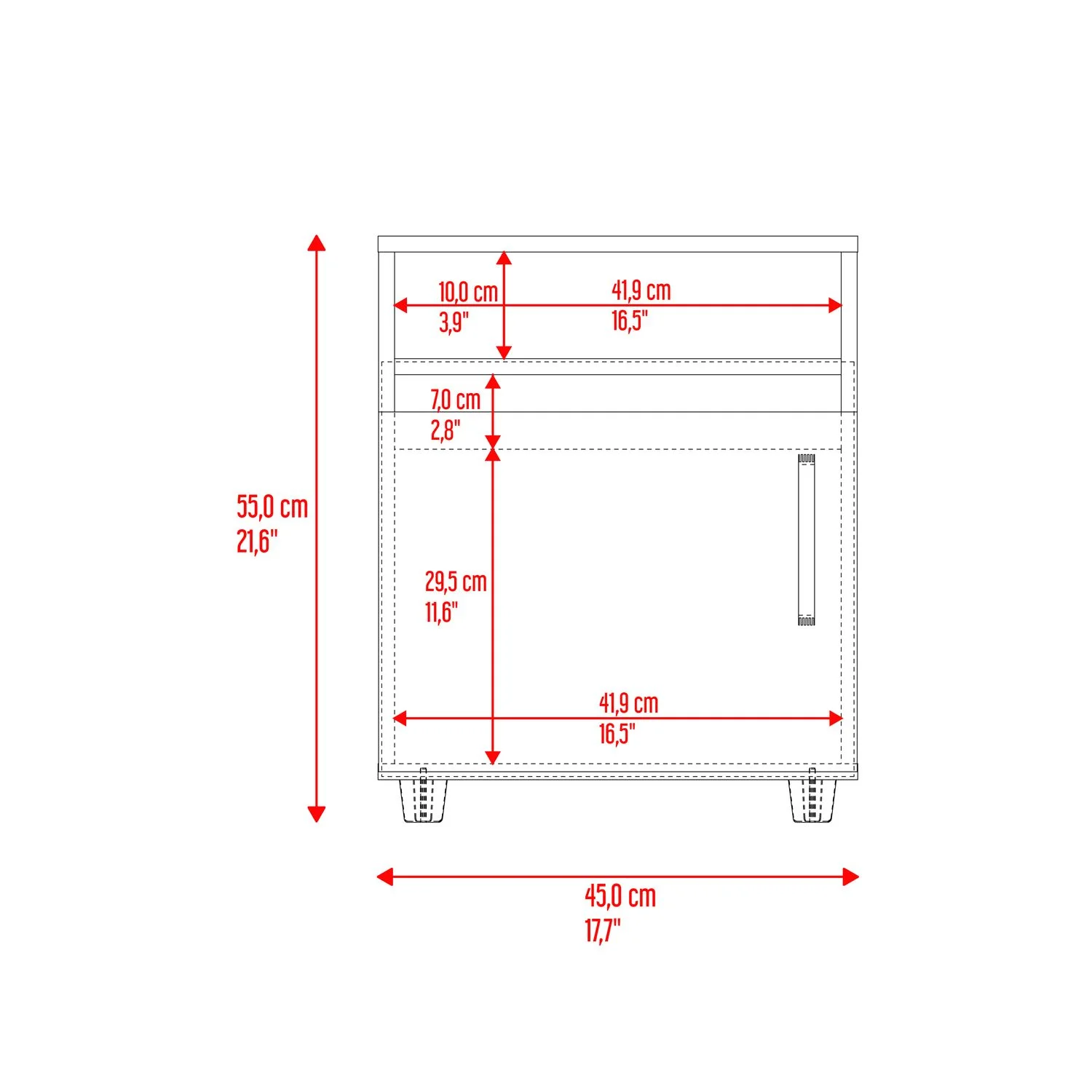 Mesa de noche Barilo 1P 55X45X40 RTA Fresno Eu Wengue - Imagen 8