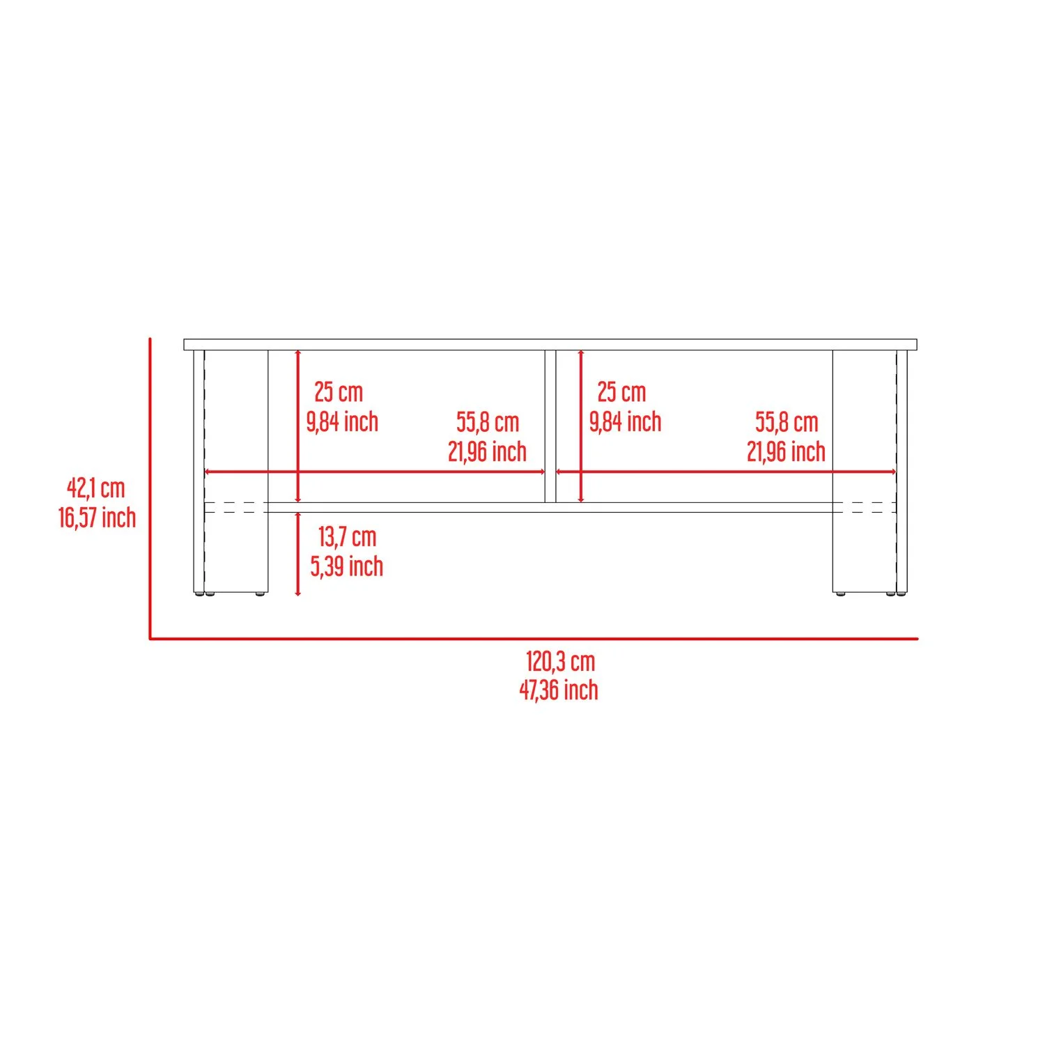 Mesa TV Navia 55'' 42X120 RTA Milan Blanco - Imagen 7
