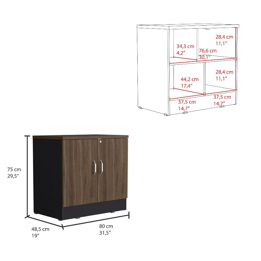 Cajonera Home Office 2 Puertas RTA Milan  Wengue - Imagen 7