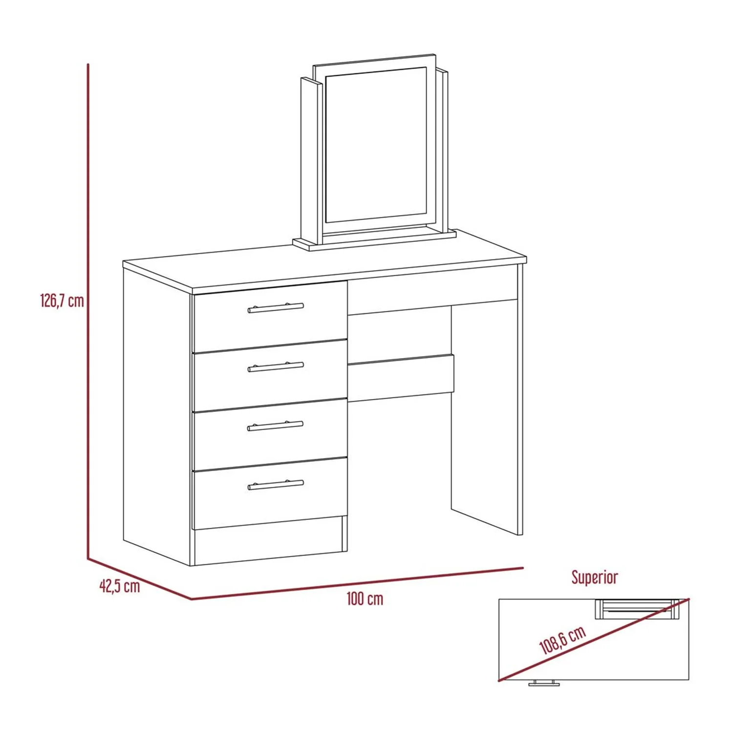 Mueble Tocador Kaia RTA Rovere + Blanco - Imagen 9