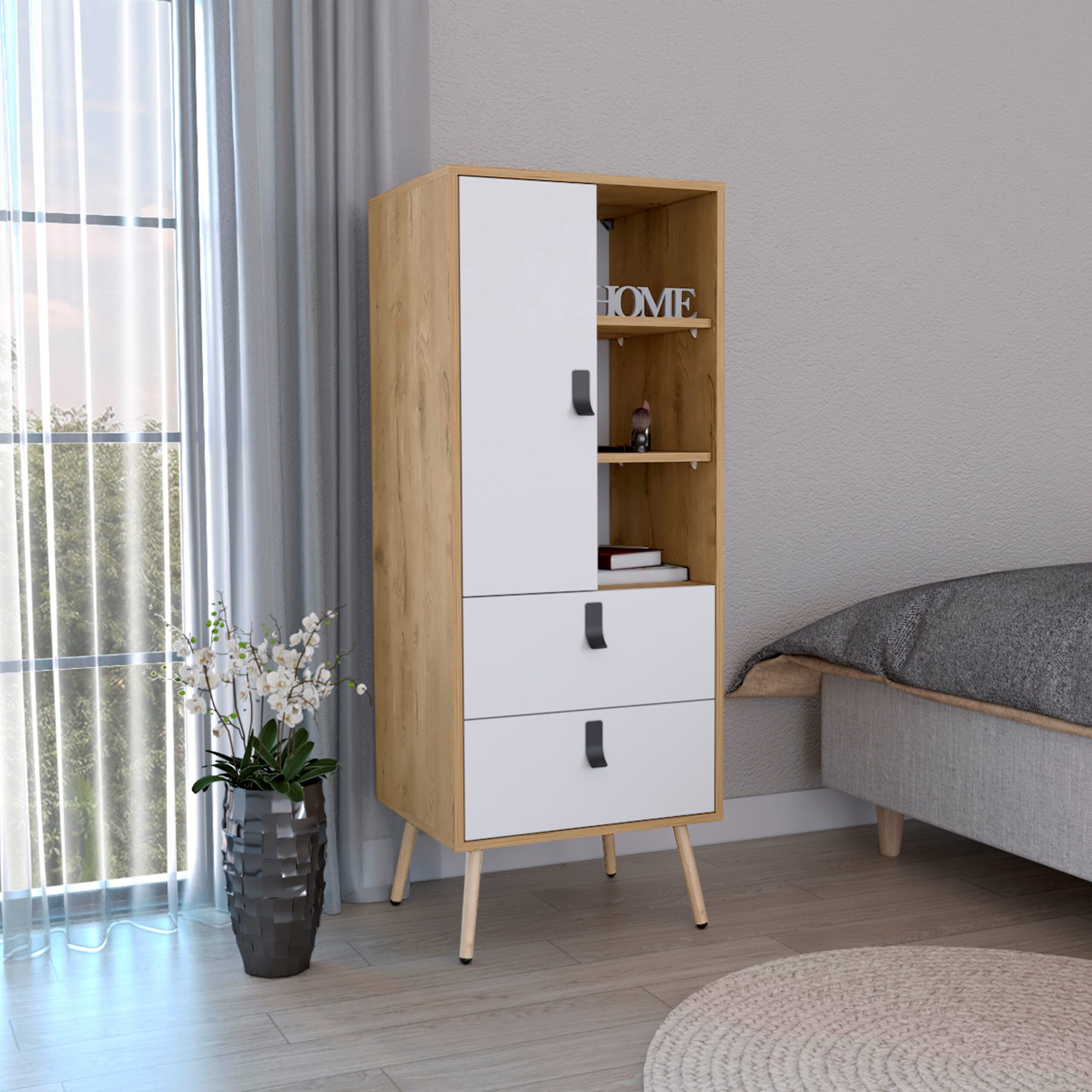 Comoda Alta Huna 142 X 51 RTA Macadamia Blanco - Imagen 3