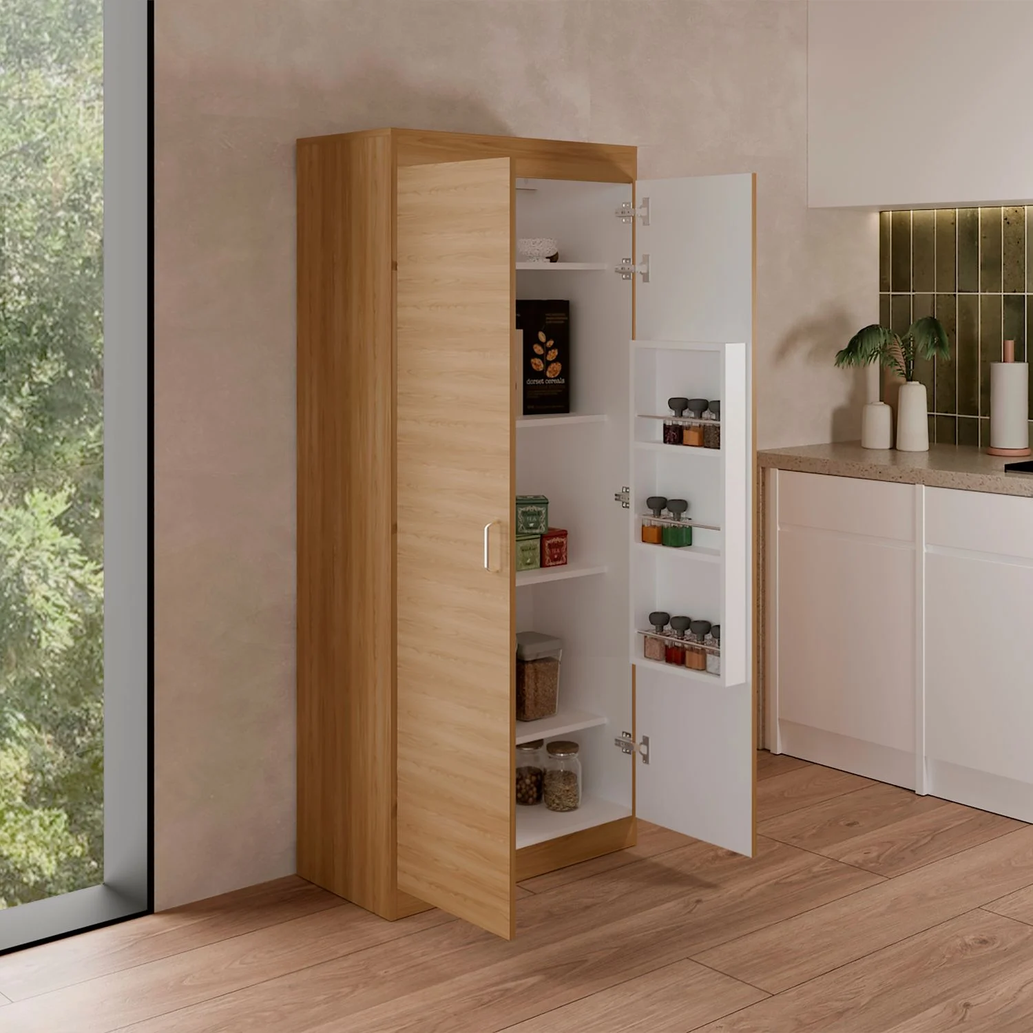 Mueble Alacena Varese 160X70X36 RTA Fresno Eu Blanco - Imagen 2