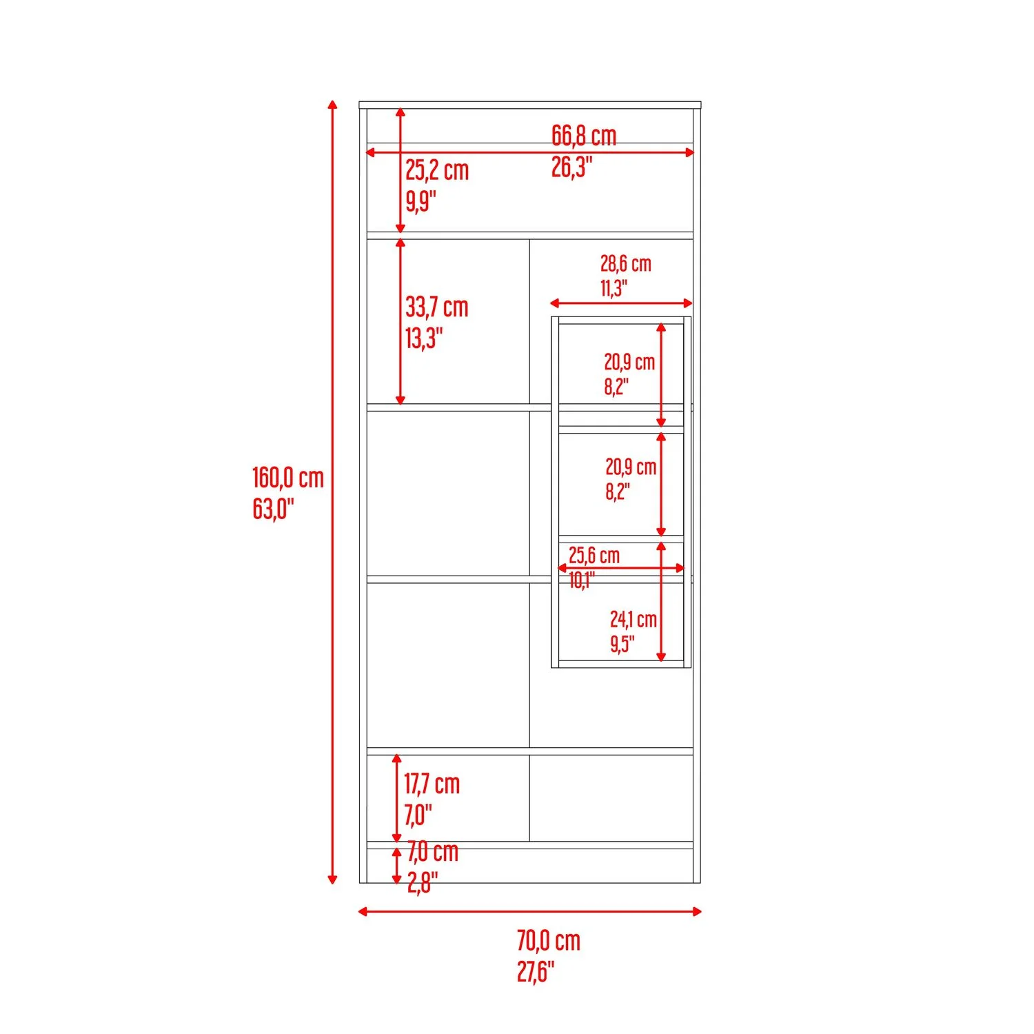 Mueble Alacena Varese 160X70X36 RTA Fresno Eu Blanco - Imagen 7