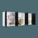 Gabinete Superior Cocina 150 Vidrio RTA Blanco + Wengue
