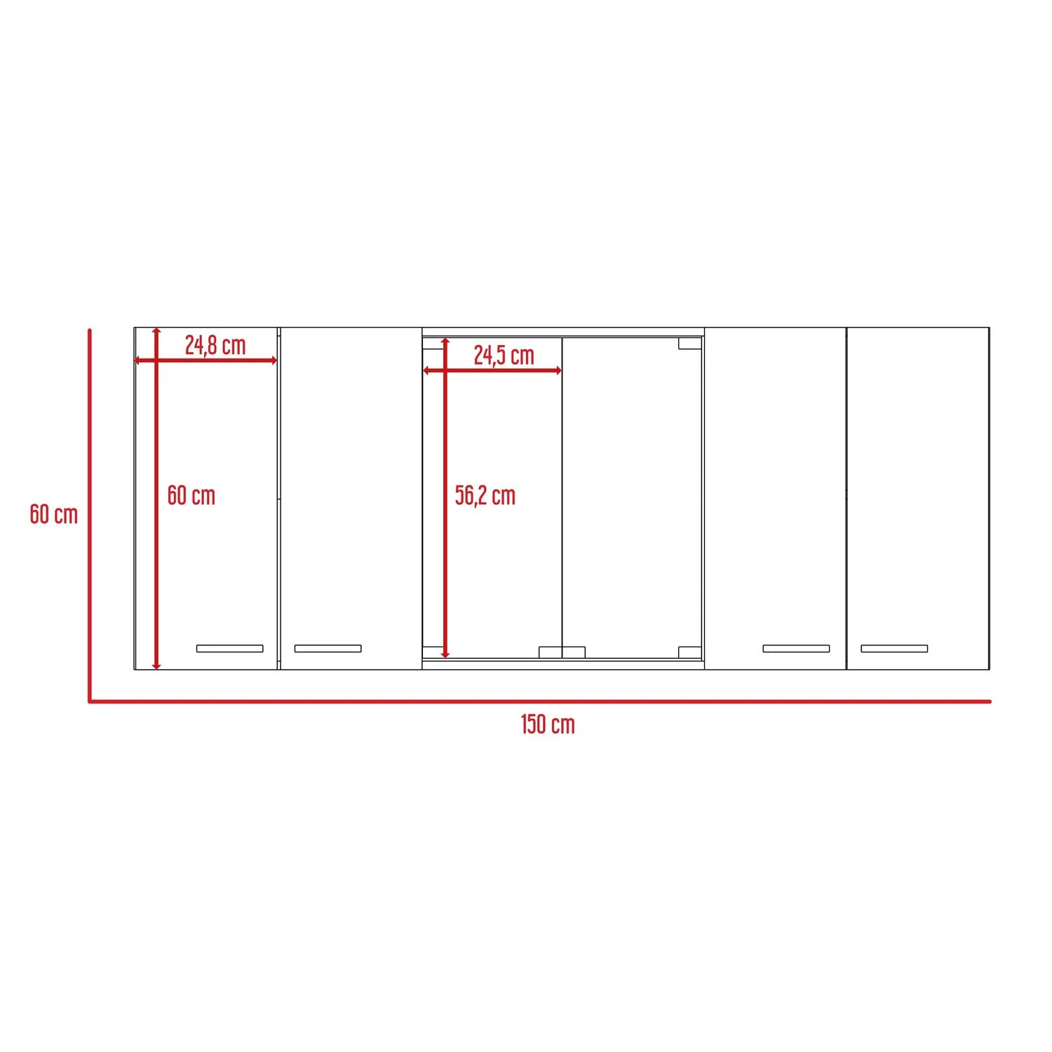 Gabinete Superior Cocina 150 Vidrio RTA Blanco + Wengue - Imagen 9