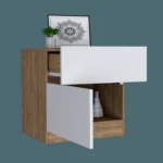 Mesa de Noche Nebraska RTA Miel + Blanco