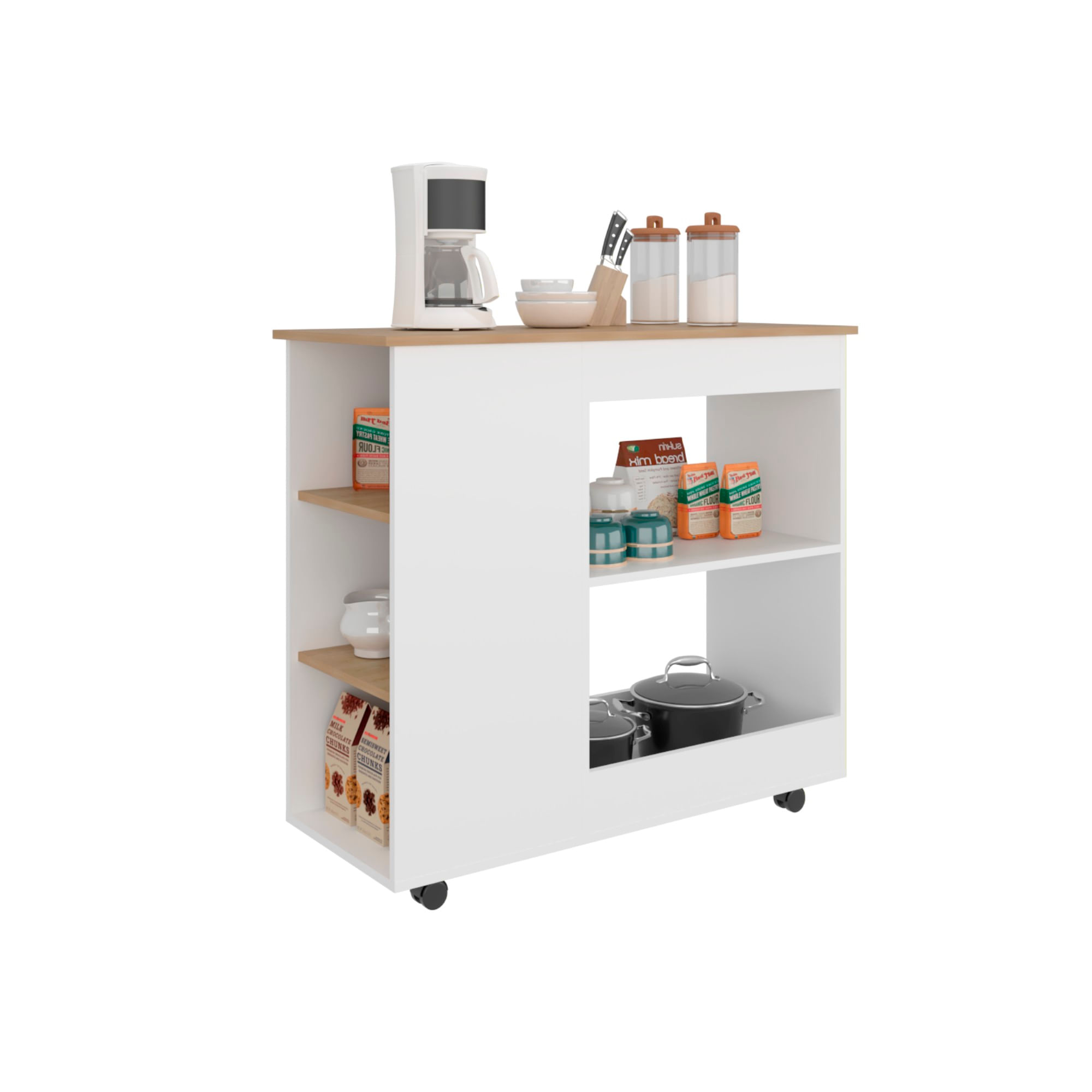 Meson de cocina BiColor 2P RTA Blanco Fresno - Imagen 5