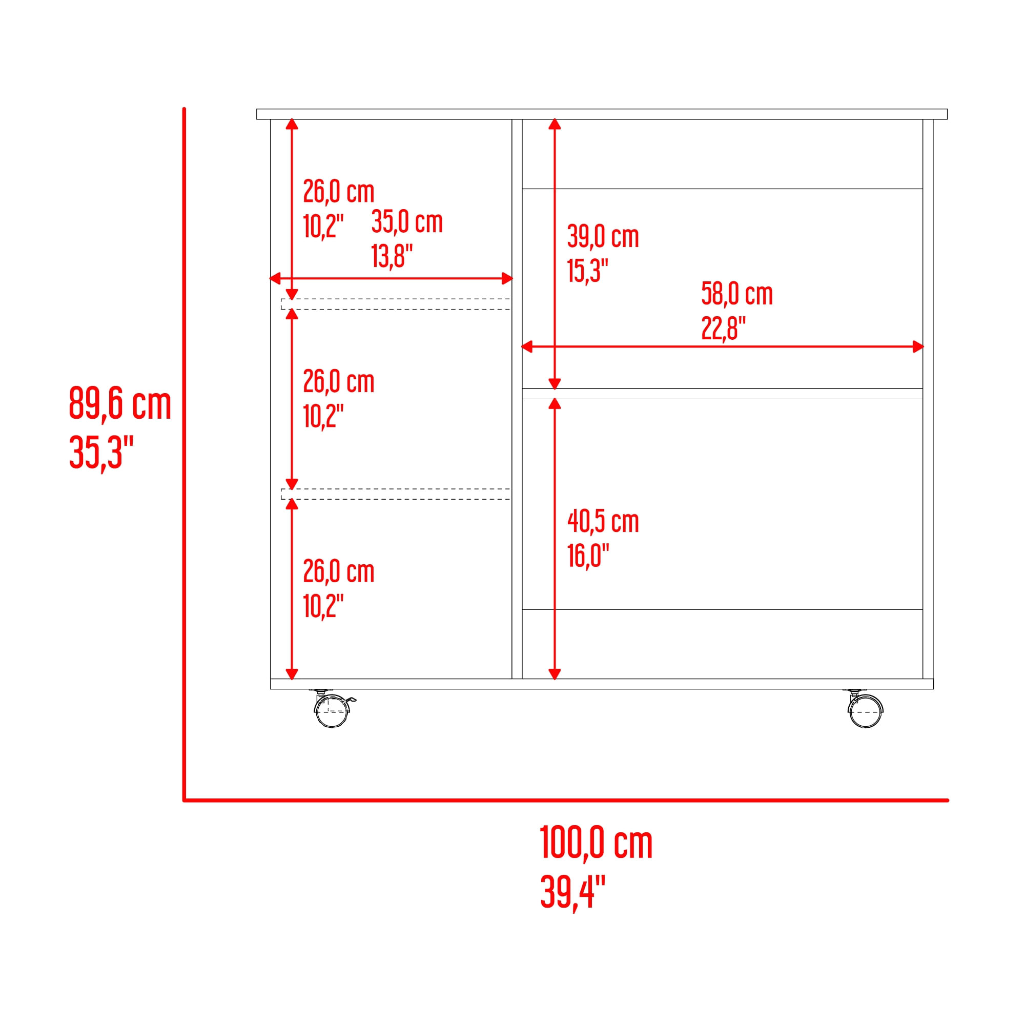 Meson de cocina BiColor 2P RTA Blanco Fresno - Imagen 6