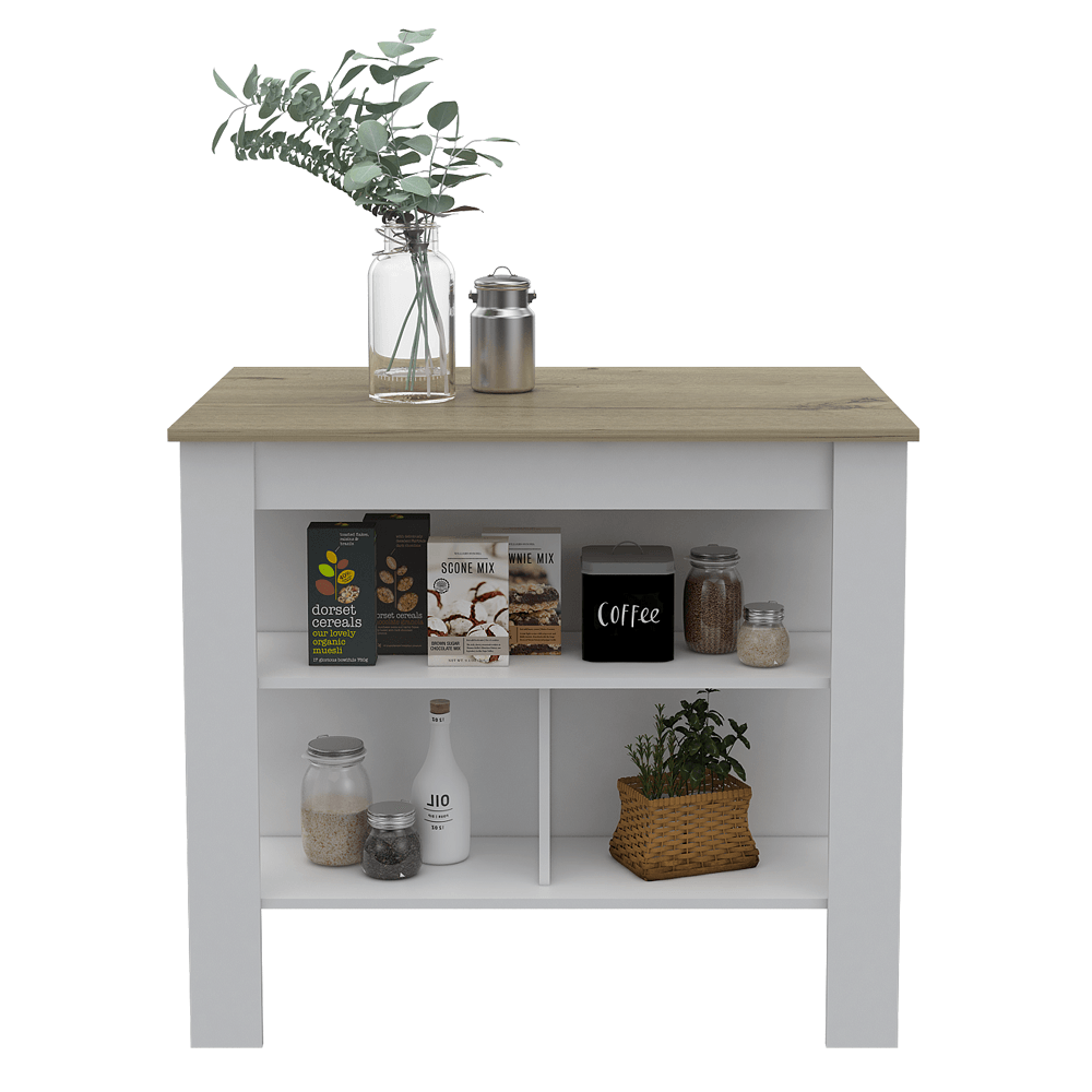 Cala Kitchen Island White/Light Oak ZF - Imagen 2