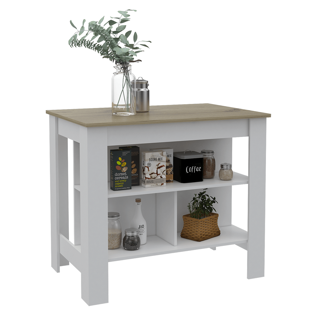 Cala Kitchen Island White/Light Oak ZF - Imagen 3