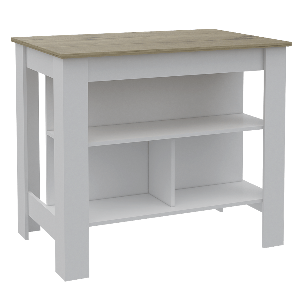 Cala Kitchen Island White/Light Oak ZF - Imagen 1