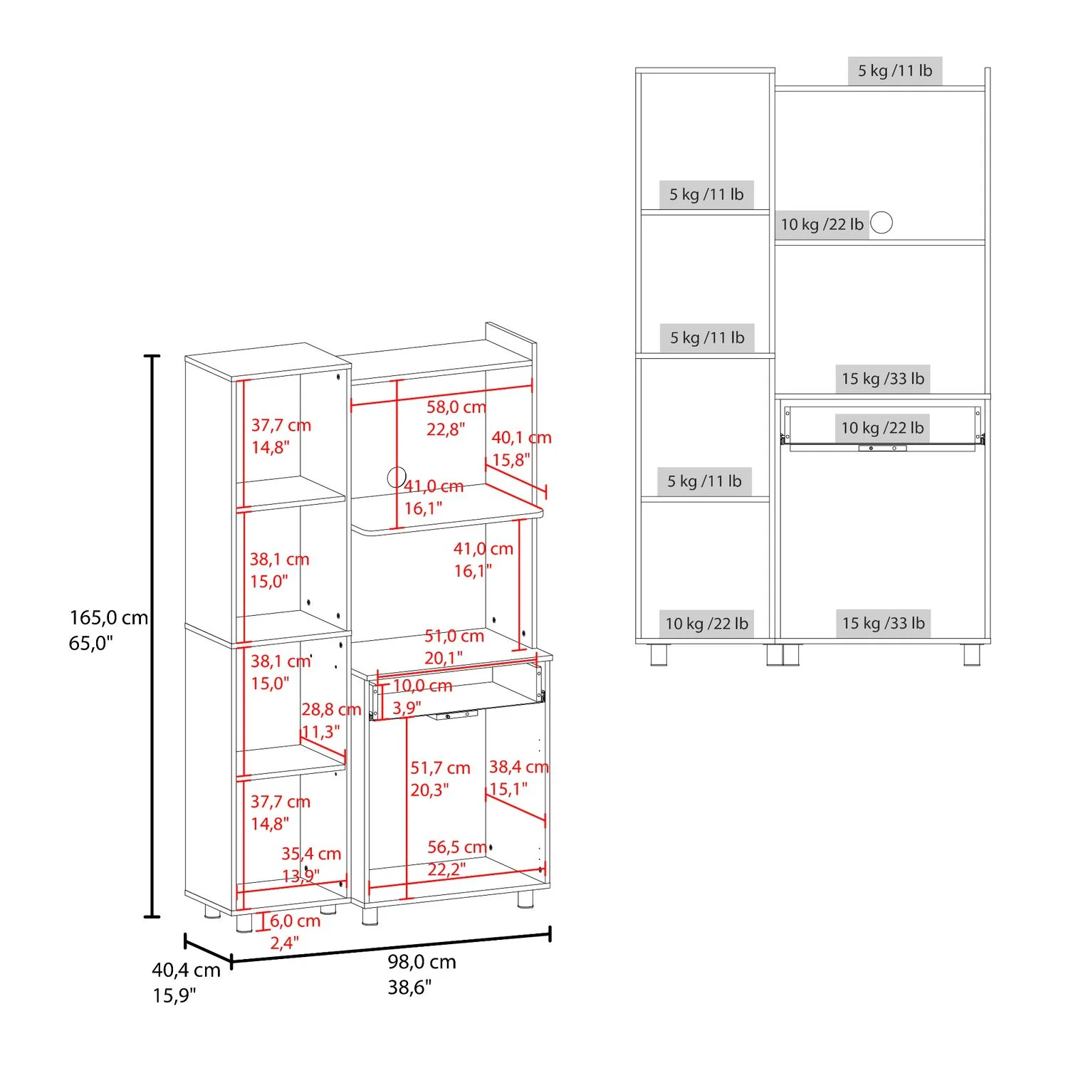 Alacena Pantress 165X98X40 RTA Blanco ZF - Imagen 8