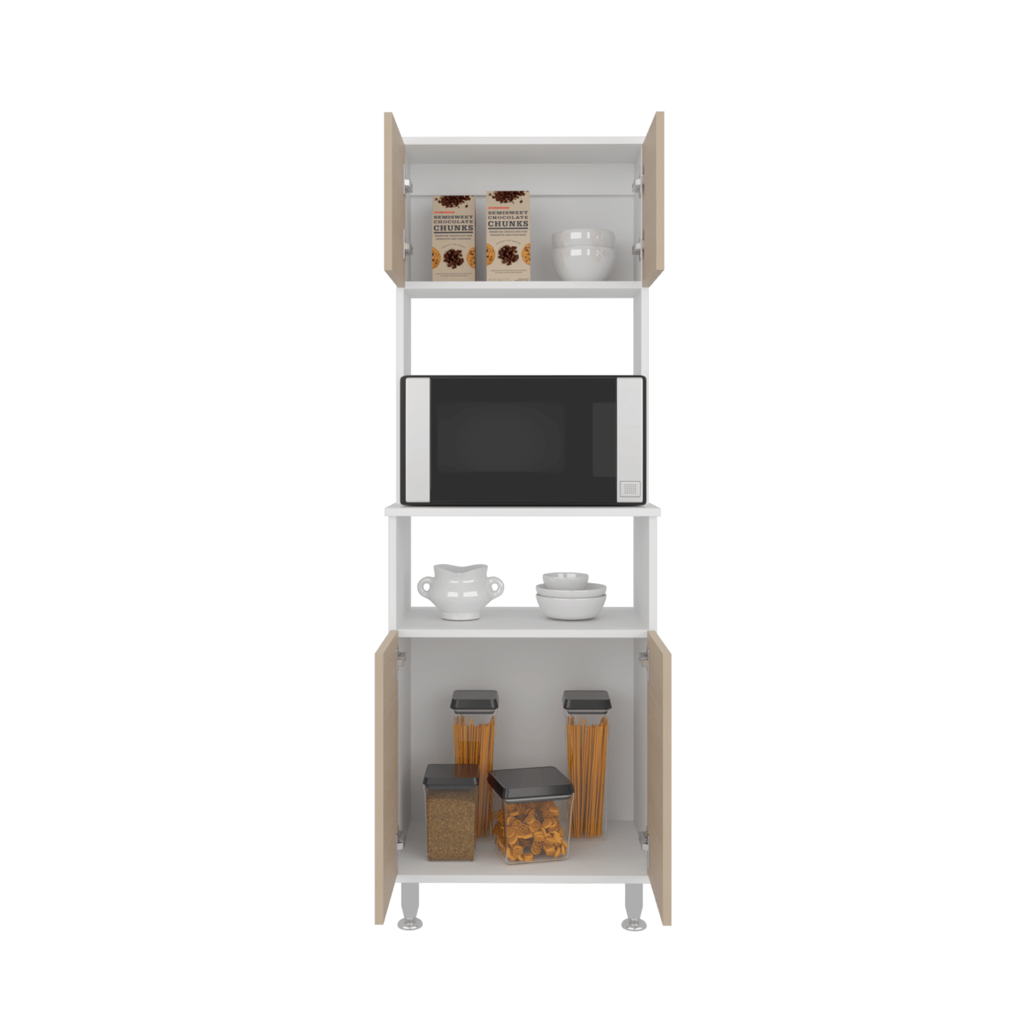Mueble Alacena Fenix RTA Blanco + Rovere - Imagen 5