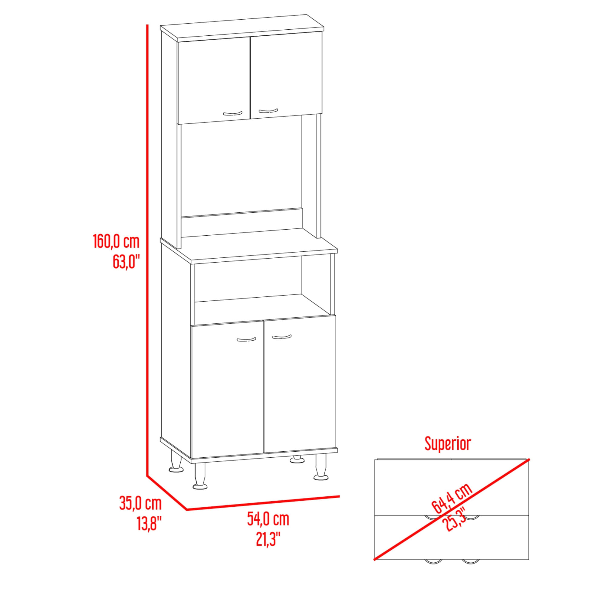 Mueble Alacena Fenix RTA Blanco + Rovere - Imagen 8