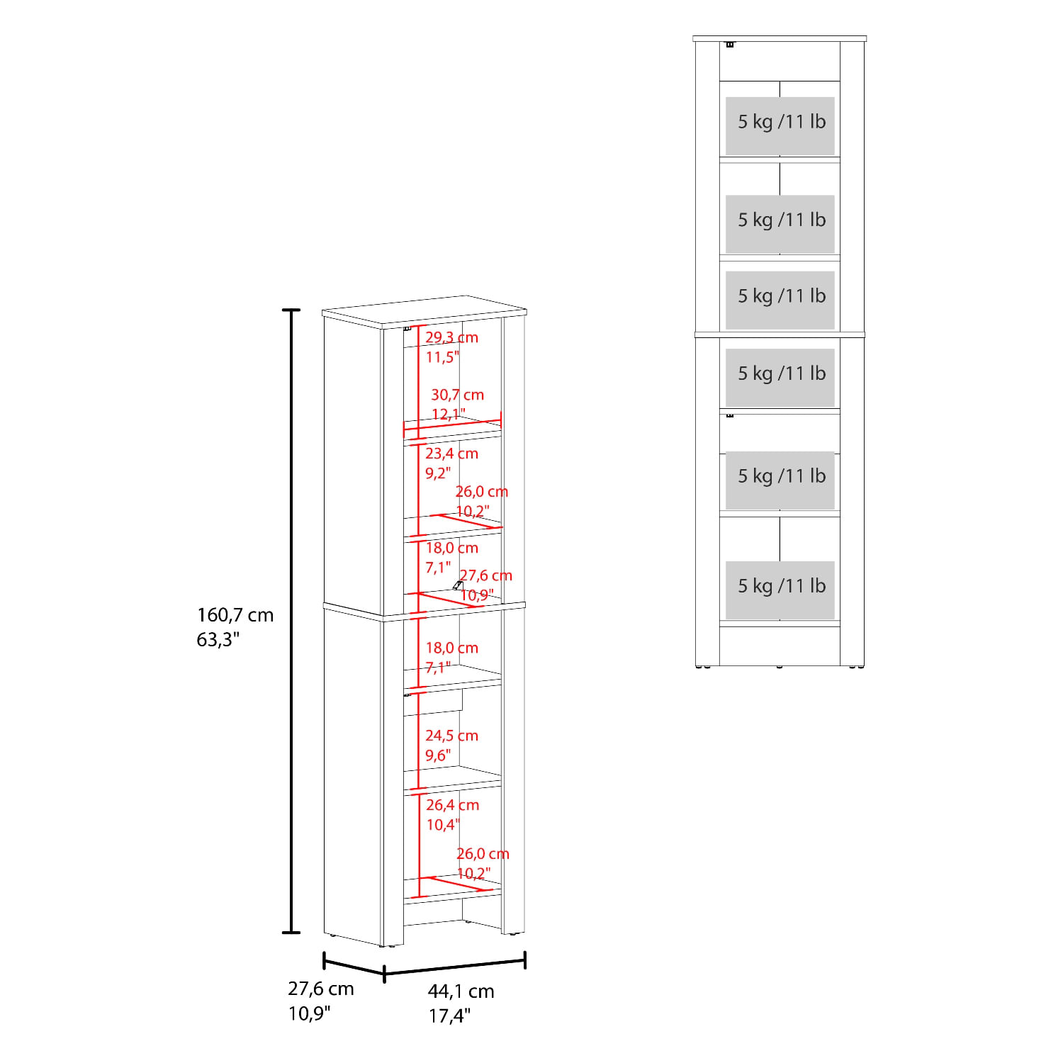 Mueble Auxiliar de Baño Vanessa 160X44X27 RTA Wengue - Imagen 8