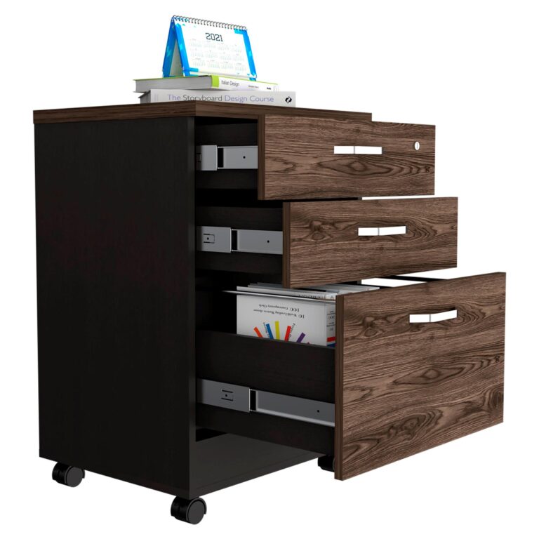 Archivador Home Office 3 Cajones Bajo RTA Wengue Milan