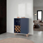 Mueble Bar Baja Cueva 98X80X38 Azul Fresno ZF