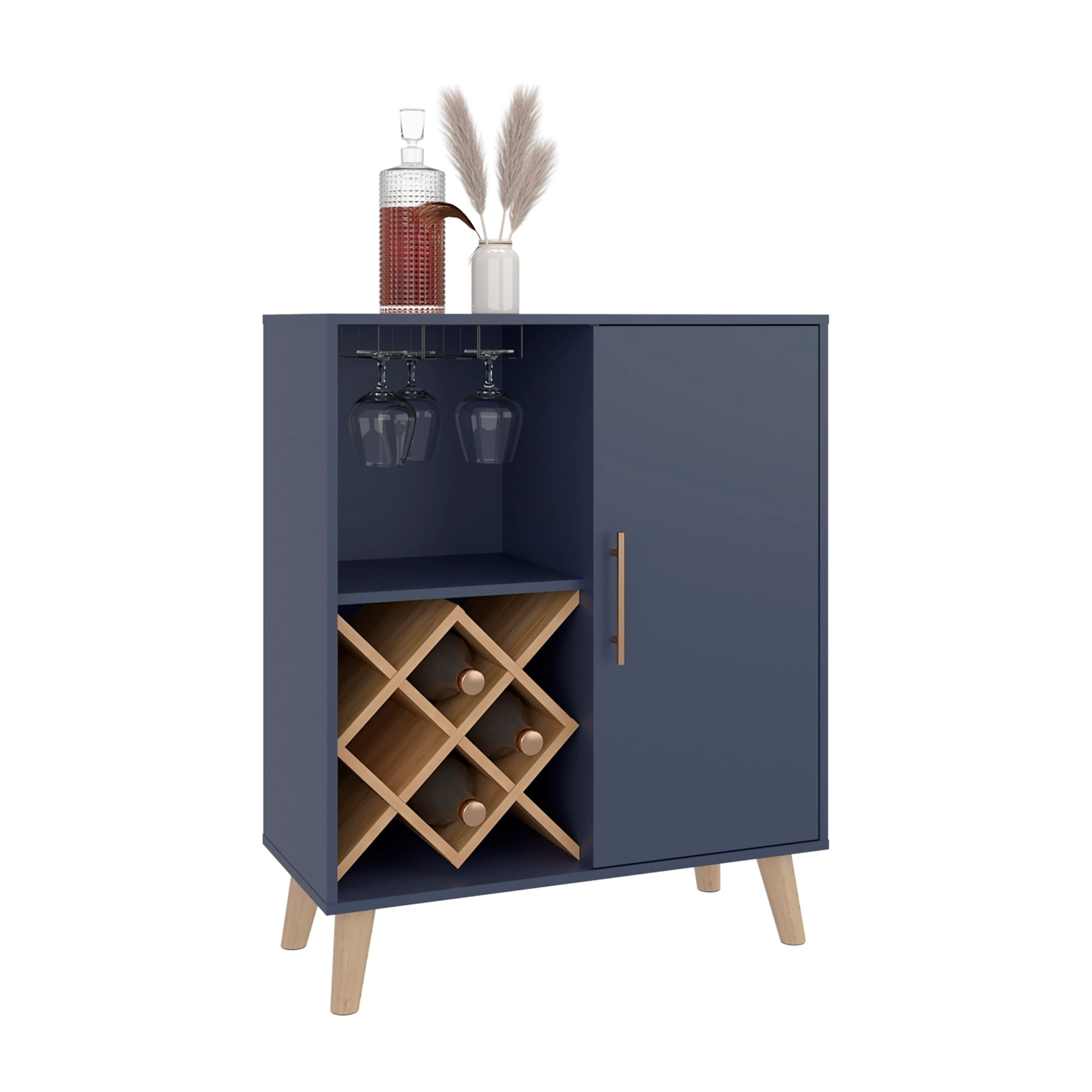 Mueble Bar Baja Cueva 98X80X38 Azul Fresno ZF - Imagen 3