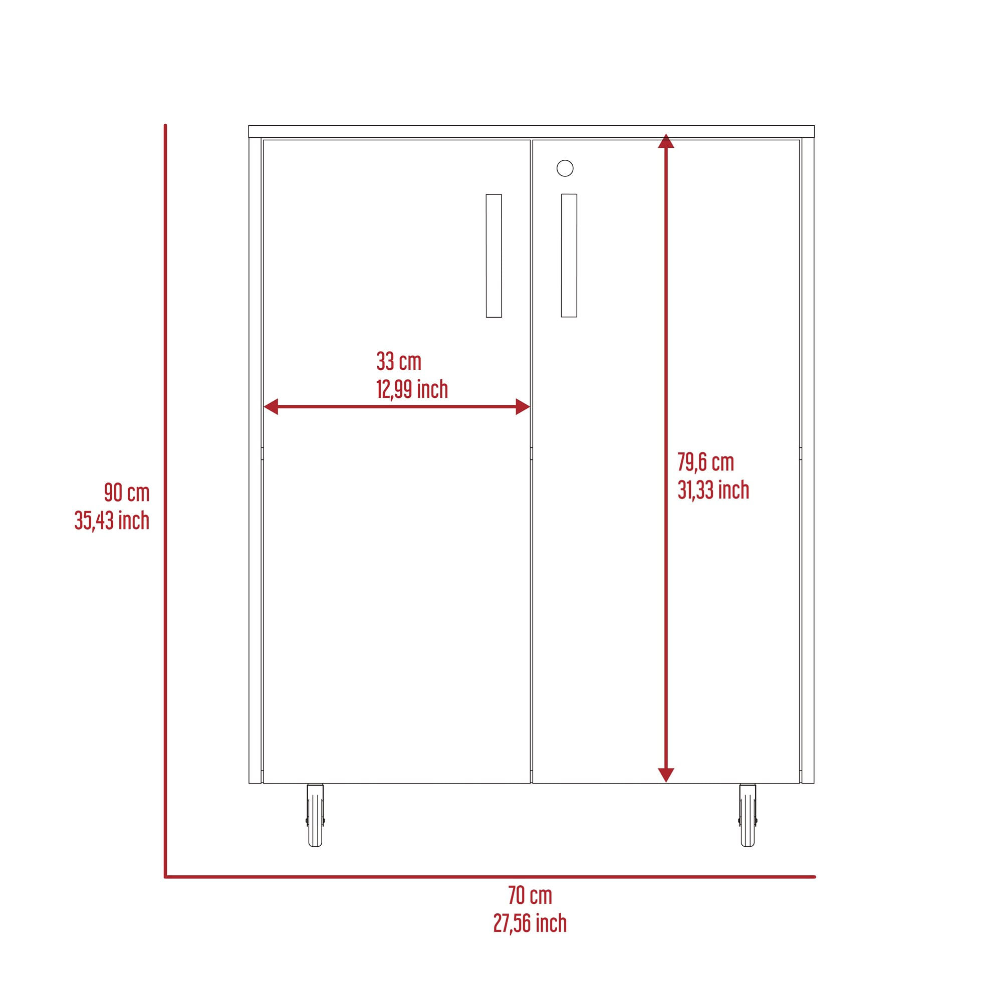 Mueble Auxiliar Bajo 90X70X46 RTA Wengue ZF - Imagen 13
