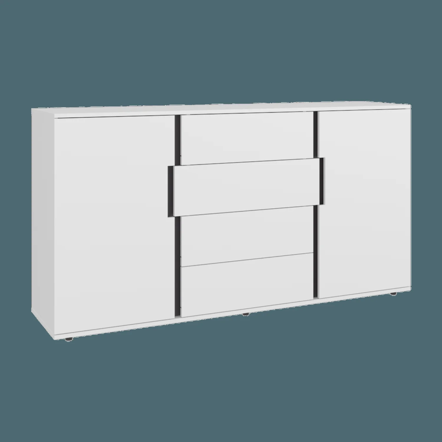 Cómoda Bisbee 85X160X40 RTA Blanco Mqz Plomo - Imagen 4
