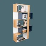 Biblioteca Beijing  161X70X28 RTA Fresno/Blanco + Azul